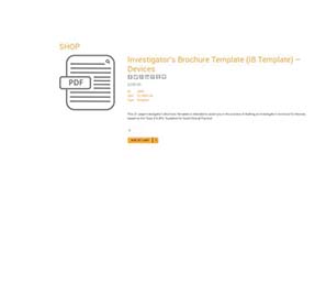Investigator's Brochure Template (IB Template) - Devices